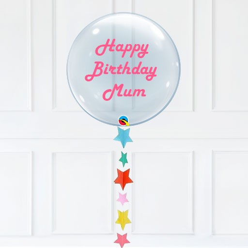 Personalised Text Star Tail bubble Balloon